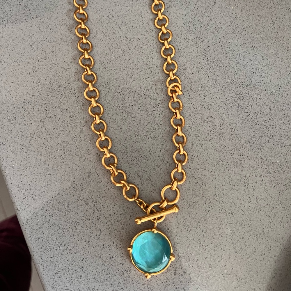 Julie Vos Gold and Aqua Demi honeybee necklace - Picture 2 of 4